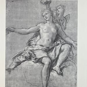 Antoine Coypel, Venus Crowned by Cupid, Drawing, Print, Art, ~ 240623-WH 595